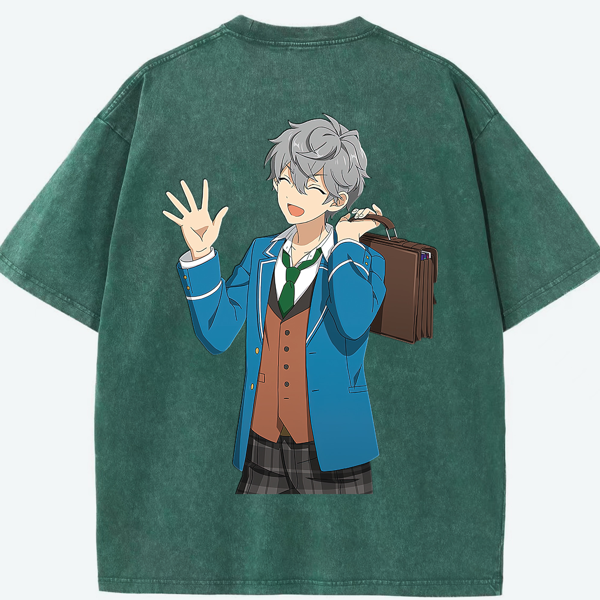 （画像用） あんさんぶるスターズ! Ensemble Stars 綿100% ヴィンテージ風 半袖Tシャツ（背面プリント）
